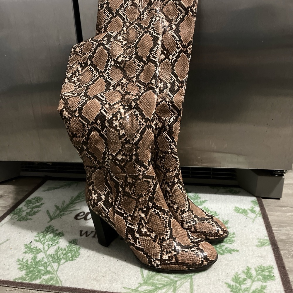 a new day Brown Snakeskin Heeled Boots